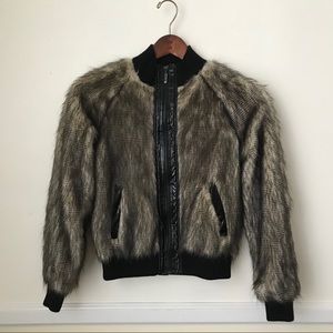 Vertigo Faux Fur Bomber Jacket